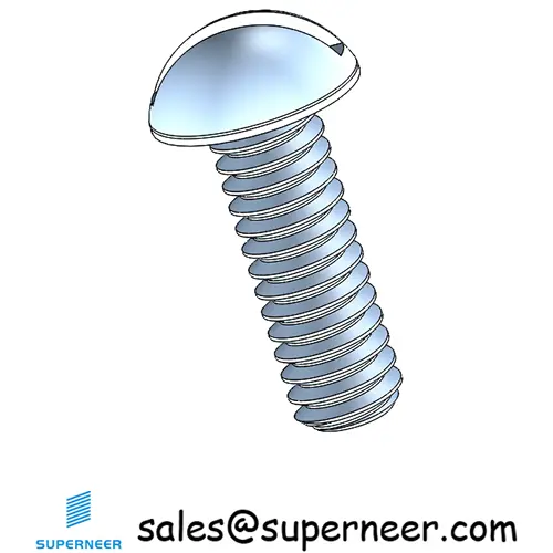 5-40 x 3/8" Round Head Slotted Machine Screw Steel Blue Zinc Plated