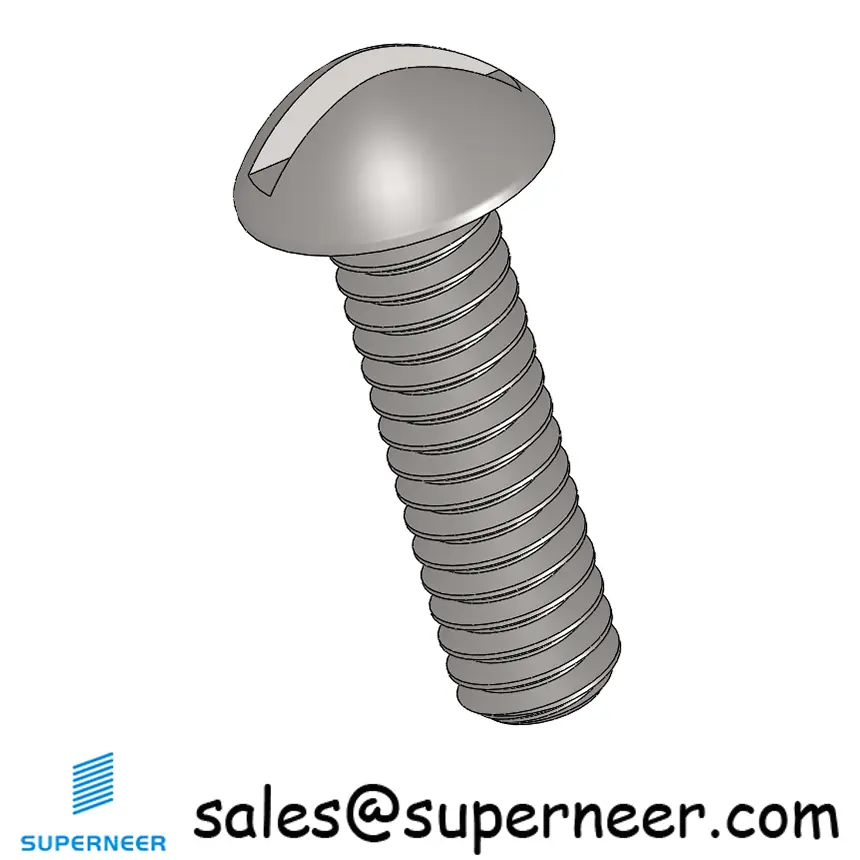 5-40 x 7/16" Round Head Slotted  Machine Screw SUS304 Stainless Steel Inox