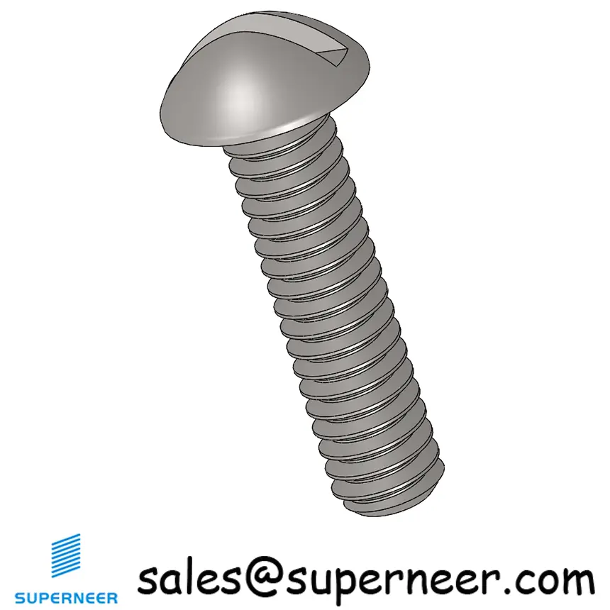 5-40 x  1/2" Round Head Slotted  Machine Screw SUS304 Stainless Steel Inox