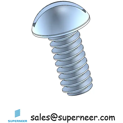 6-32 x 5/16" Round Head Slotted Machine Screw Steel Blue Zinc Plated