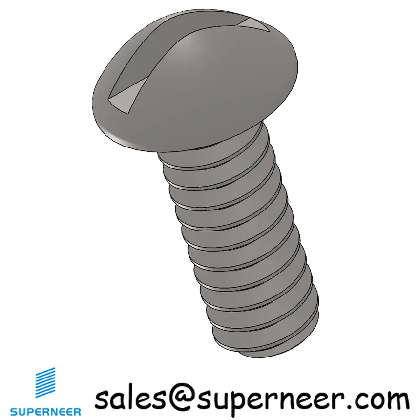 6-32 x 3/8" Round Head Slotted  Machine Screw SUS304 Stainless Steel Inox