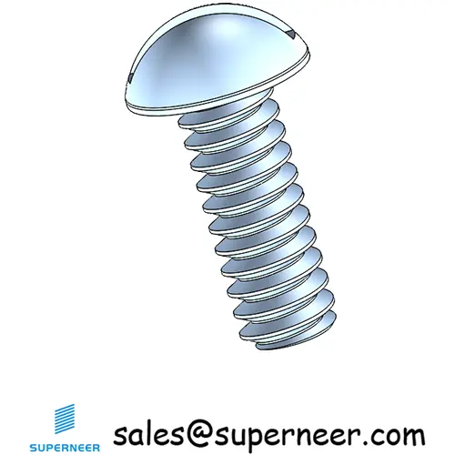 6-32 x 3/8" Round Head Slotted Machine Screw Steel Blue Zinc Plated