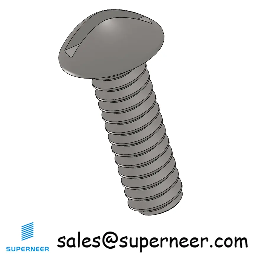 6-32 x 7/16" Round Head Slotted  Machine Screw SUS304 Stainless Steel Inox