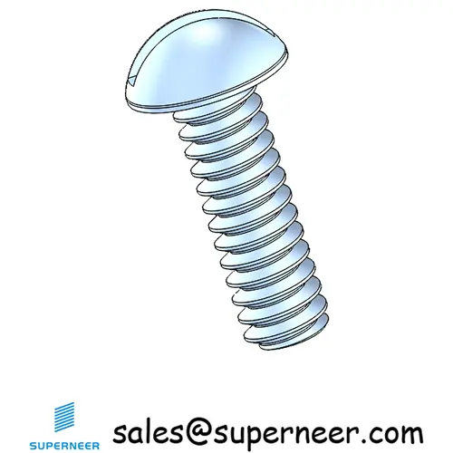 6-32 x 7/16" Round Head Slotted Machine Screw Steel Blue Zinc Plated