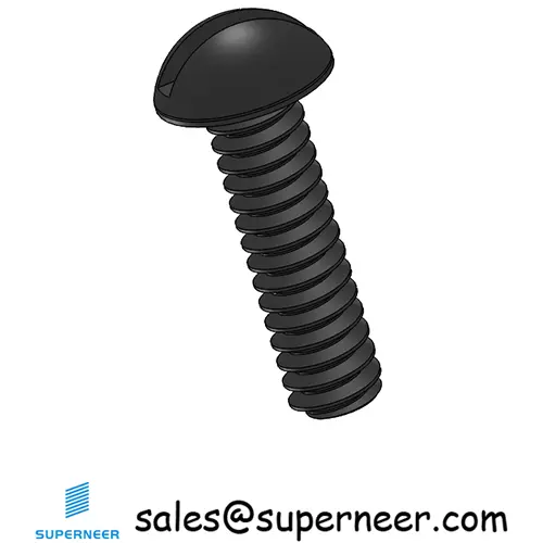 6-32 x 1/2" Round Head Slotted Machine Screw Steel Black