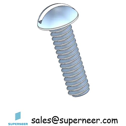 6-32 x 1/2" Round Head Slotted Machine Screw Steel Blue Zinc Plated