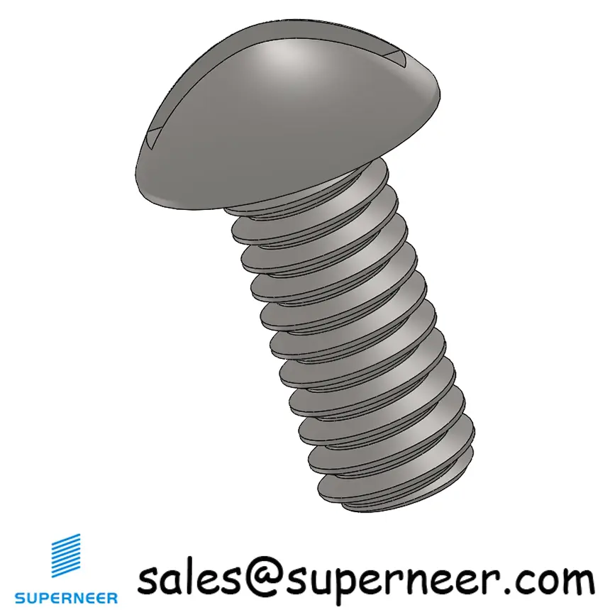 8-32 x 3/8" Round Head Slotted  Machine Screw SUS304 Stainless Steel Inox