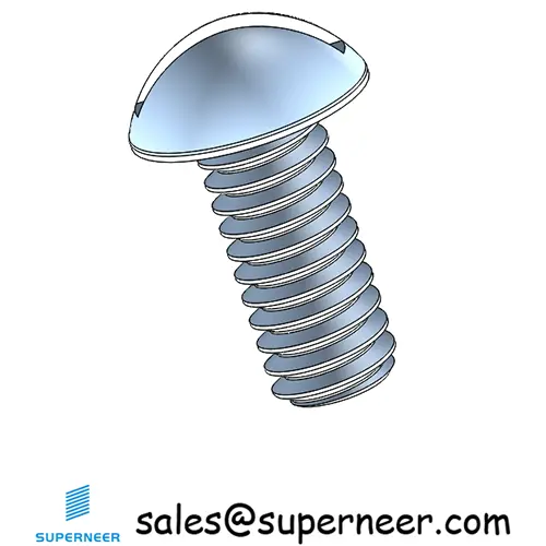 8-32 x 3/8" Round Head Slotted Machine Screw Steel Blue Zinc Plated