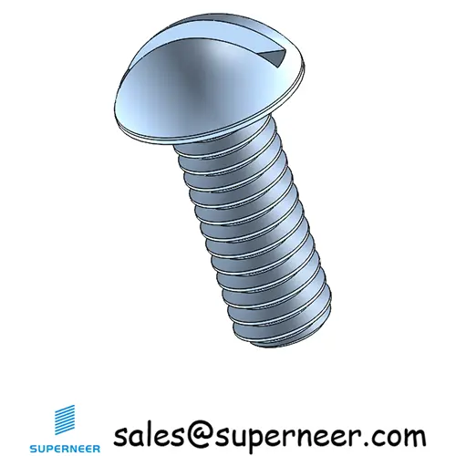 8-32 x 7/16" Round Head Slotted Machine Screw Steel Blue Zinc Plated