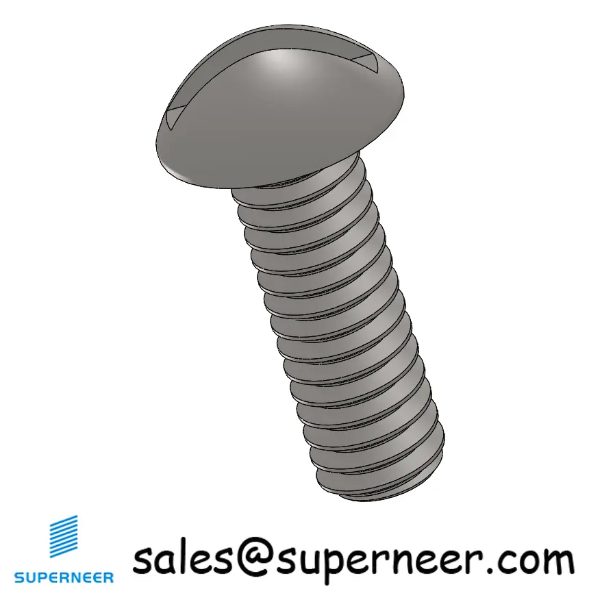 8-32 x 1/2" Round Head Slotted  Machine Screw SUS304 Stainless Steel Inox