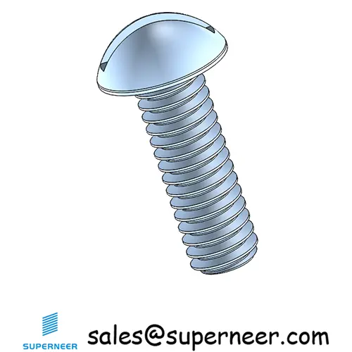 8-32 x 1/2" Round Head Slotted Machine Screw Steel Blue Zinc Plated