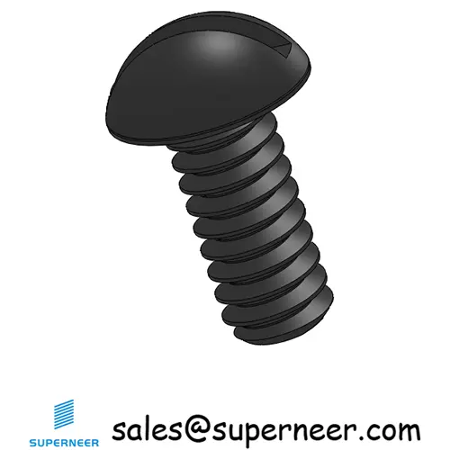 10-32 x 7/16" Round Head Slotted Machine Screw Steel Black