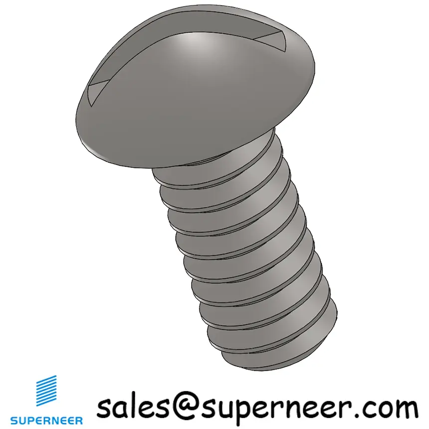 10-32 x 7/16" Round Head Slotted  Machine Screw SUS304 Stainless Steel Inox