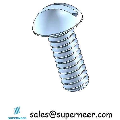 10-32 x 1/2" Round Head Slotted Machine Screw Steel Blue Zinc Plated