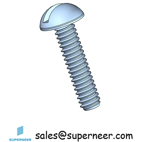 M1.4 x 6 mm Round Head Slotted Machine Screw Steel Blue Zinc Plated