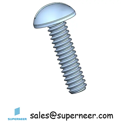 M1.6 x 6 mm Round Head Slotted Machine Screw Steel Blue Zinc Plated