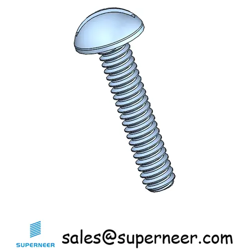 M1.6 x 8 mm Round Head Slotted Machine Screw Steel Blue Zinc Plated