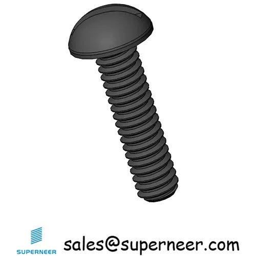 M2 x 8 mm Round Head Slotted Machine Screw Steel Black