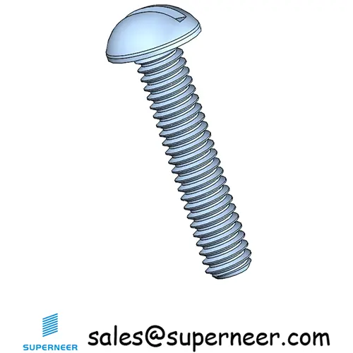 M2 x 10 mm Round Head Slotted Machine Screw Steel Blue Zinc Plated