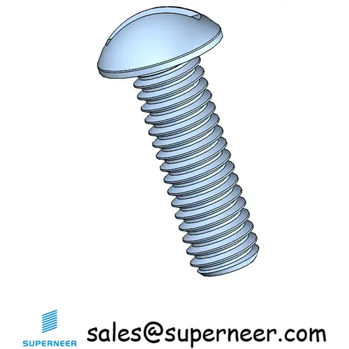 M2.5 x 8 mm Round Head Slotted Machine Screw Steel Blue Zinc Plated