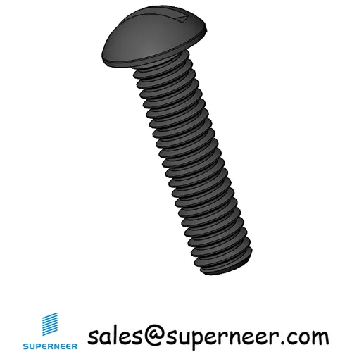 M2.5 x 10 mm Round Head Slotted Machine Screw Steel Black