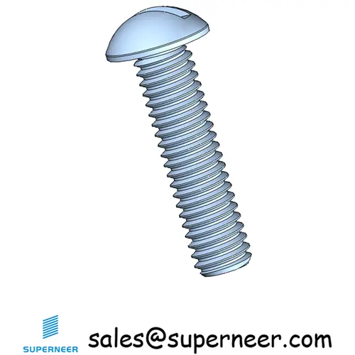 M2.5 x 10 mm Round Head Slotted Machine Screw Steel Blue Zinc Plated