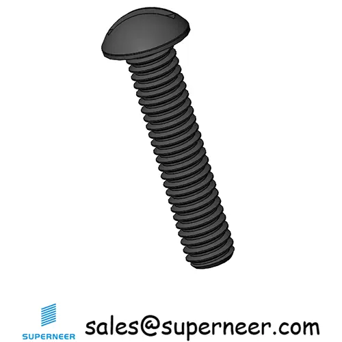 M2.5 x 12mm Round Head Slotted Machine Screw Steel Black