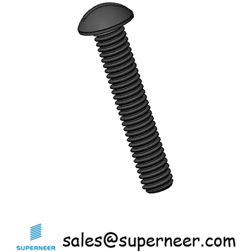 M2.5 x 14mm Round Head Slotted Machine Screw Steel Black