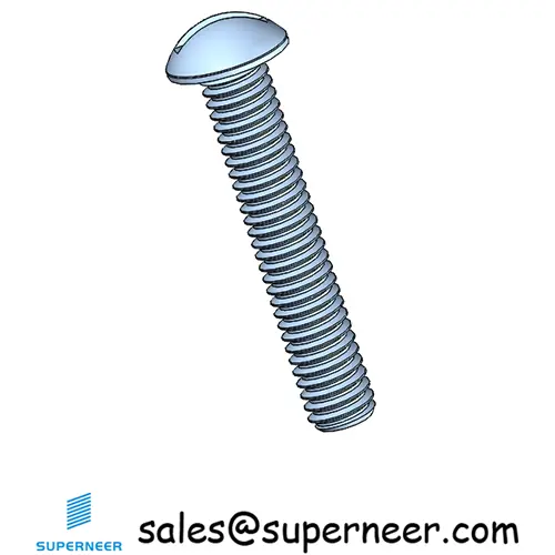 M2.5 x 14mm Round Head Slotted Machine Screw Steel Blue Zinc Plated