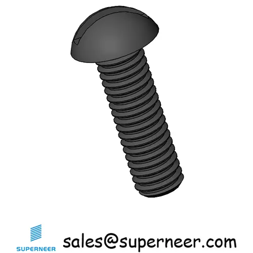 M3 x 10 mm Round Head Slotted Machine Screw Steel Black