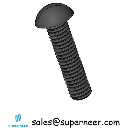 M3 x 12mm Round Head Slotted Machine Screw Steel Black