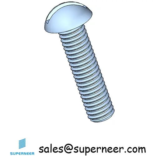 M3 x 12mm Round Head Slotted Machine Screw Steel Blue Zinc Plated