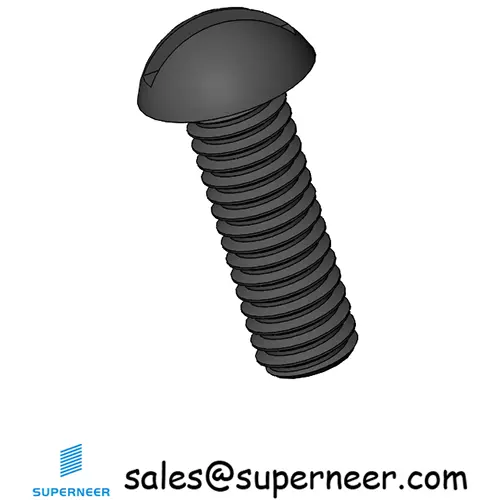 M4 x 12mm Round Head Slotted Machine Screw Steel Black