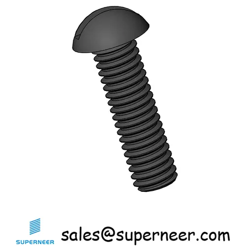 M4 x 14mm Round Head Slotted Machine Screw Steel Black