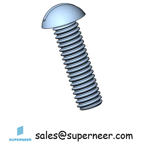 M4 x 14mm Round Head Slotted Machine Screw Steel Blue Zinc Plated