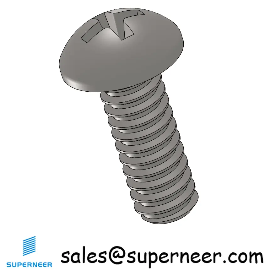 4-40 x 5/16" Round Head Phillips Machine Screw SUS304 Stainless Steel Inox