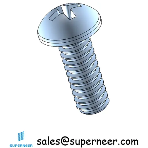 4-40 x 5/16" Round Head Phillips Machine Screw Steel Blue Zinc Plated