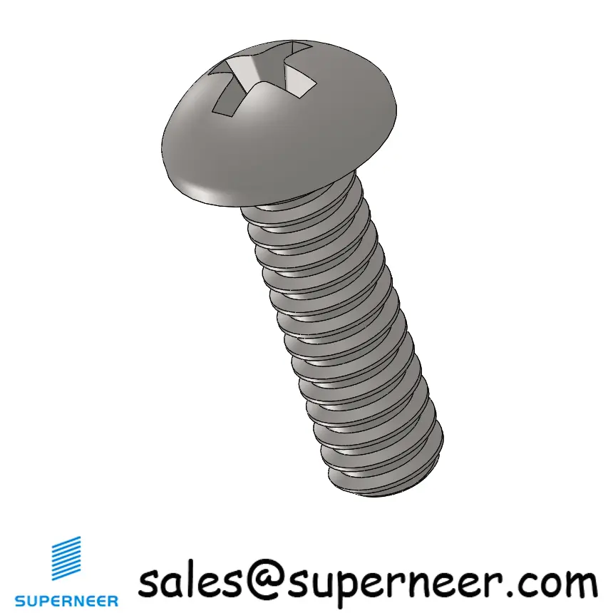 4-40 x 3/8" Round Head Phillips Machine Screw SUS304 Stainless Steel Inox