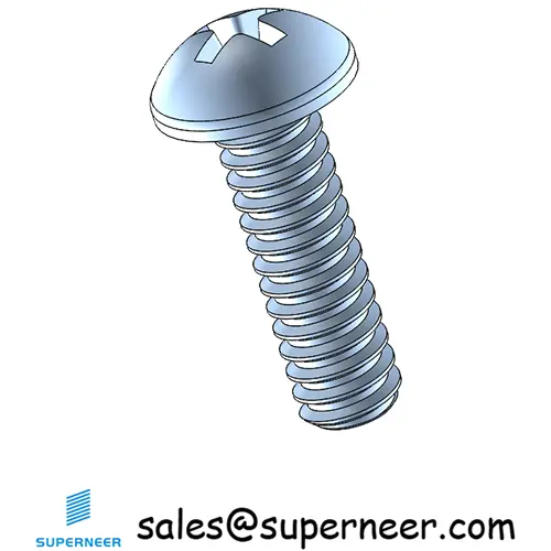 4-40 x 3/8" Round Head Phillips Machine Screw Steel Blue Zinc Plated