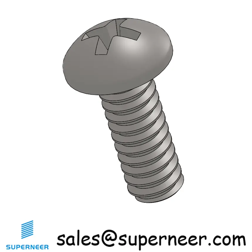 6-32 x 3/8" Round Head Phillips Machine Screw SUS304 Stainless Steel Inox