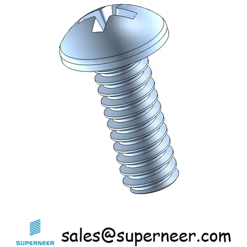 6-32 x 3/8" Round Head Phillips Machine Screw Steel Blue Zinc Plated