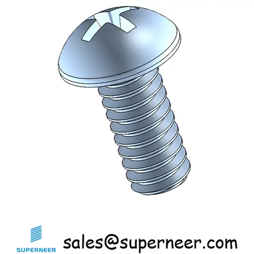 10-32 x 7/16" Round Head Phillips Machine Screw Steel Blue Zinc Plated