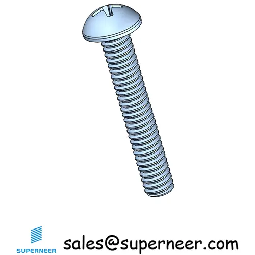 M2.2 x 12 mm Round Head Phillips Machine Screw Steel Blue Zinc Plated