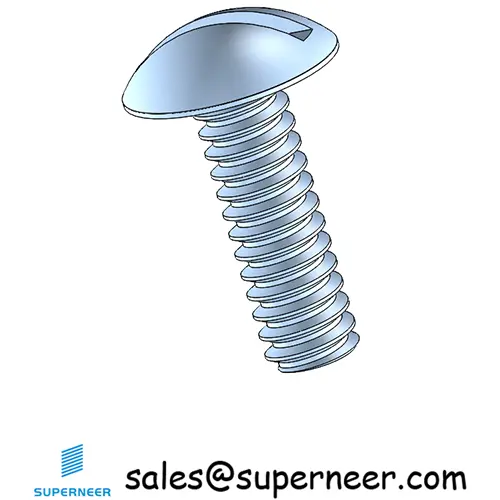 6-32 x 7/16" Truss Head Slotted Machine Screw Steel Blue Zinc Plated