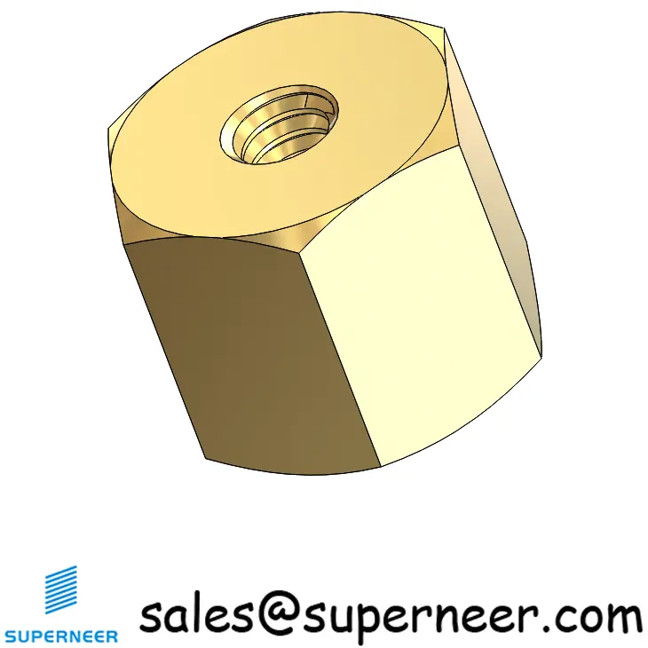 2-56 x 7/32" Hex Female Spacers Brass Stand Off  