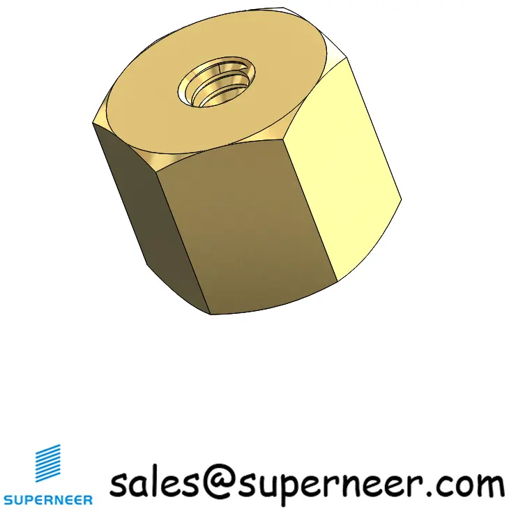 2-56 x 5/16" Hex Female Spacers Brass Stand Off  