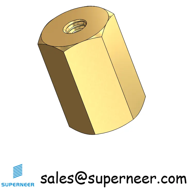2-56 x 3/8" Hex Female Spacers Brass Stand Off  