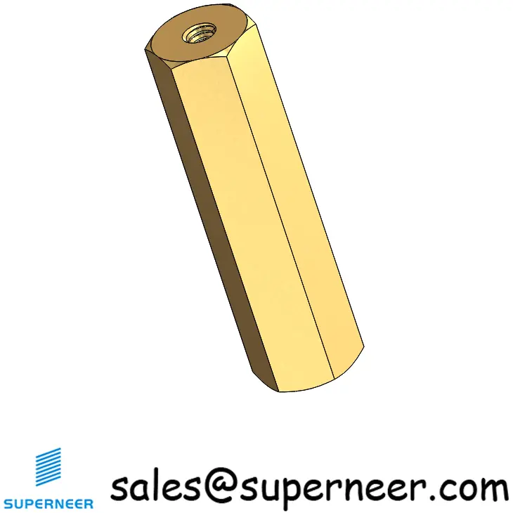 2-56 x 1"  Hex Female Spacers Brass Stand Off  