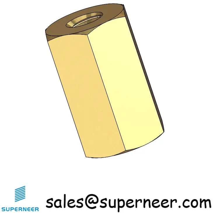 6-32 x 13/32" Female Female Brass Stand Off Hex Spacers 