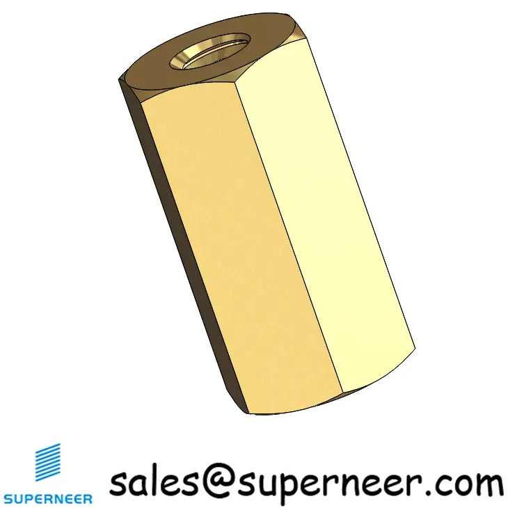 6-32 x 1/2" Female Female Brass Stand Off Hex Spacers 